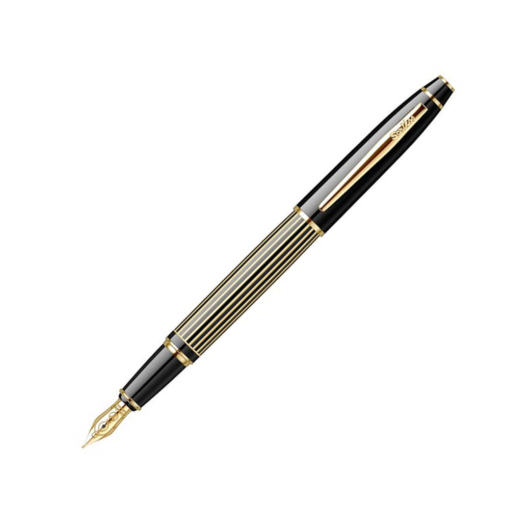 Scrikss Noble 35L Medium nib Fountain Pen in Black GT