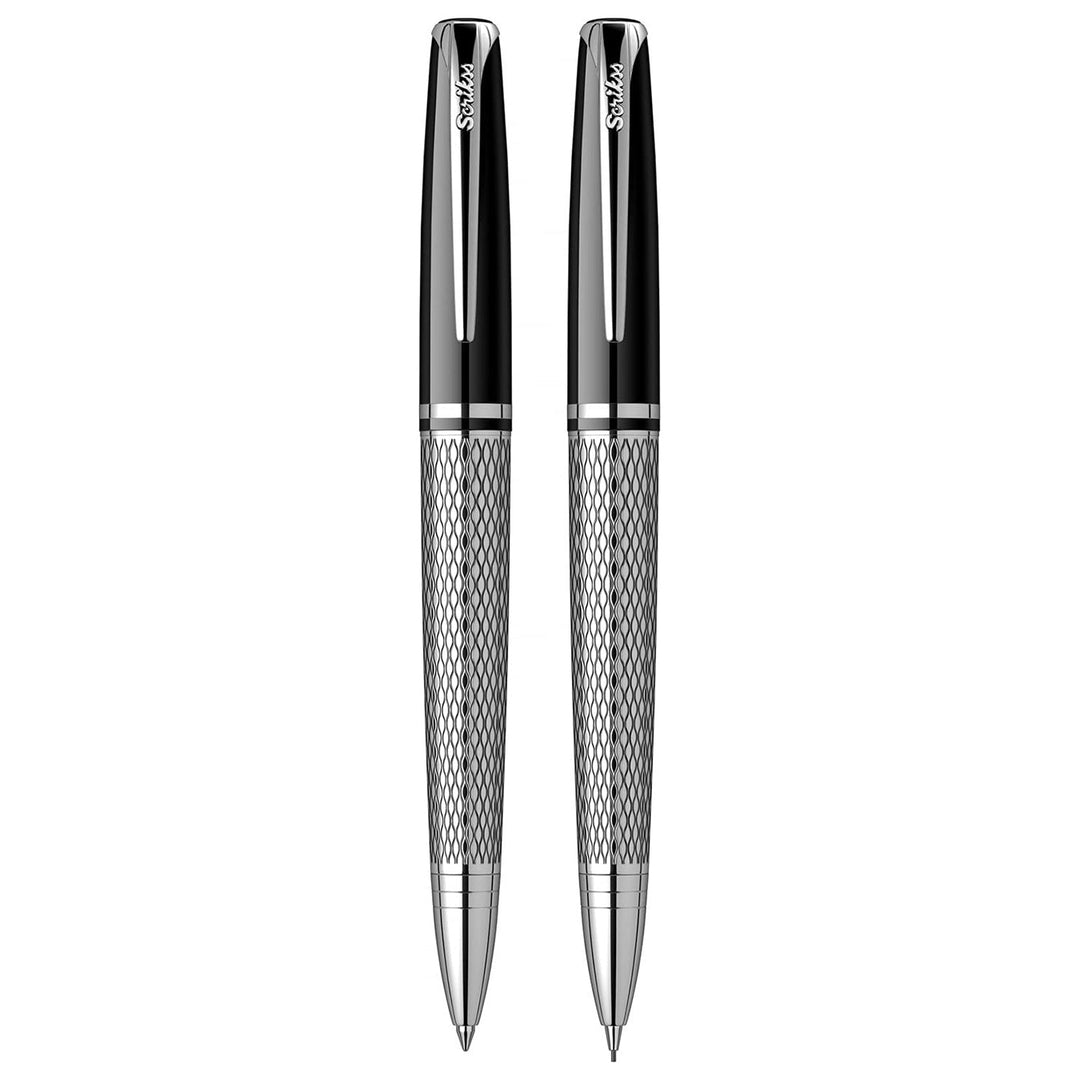 Scrikss Pera 477 Ball Point & Mechanical Pencil Set in Black Chrome CT