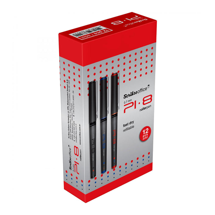 Scrikss PI-8 0.7mm Roller Pen | Red (12 PCS)