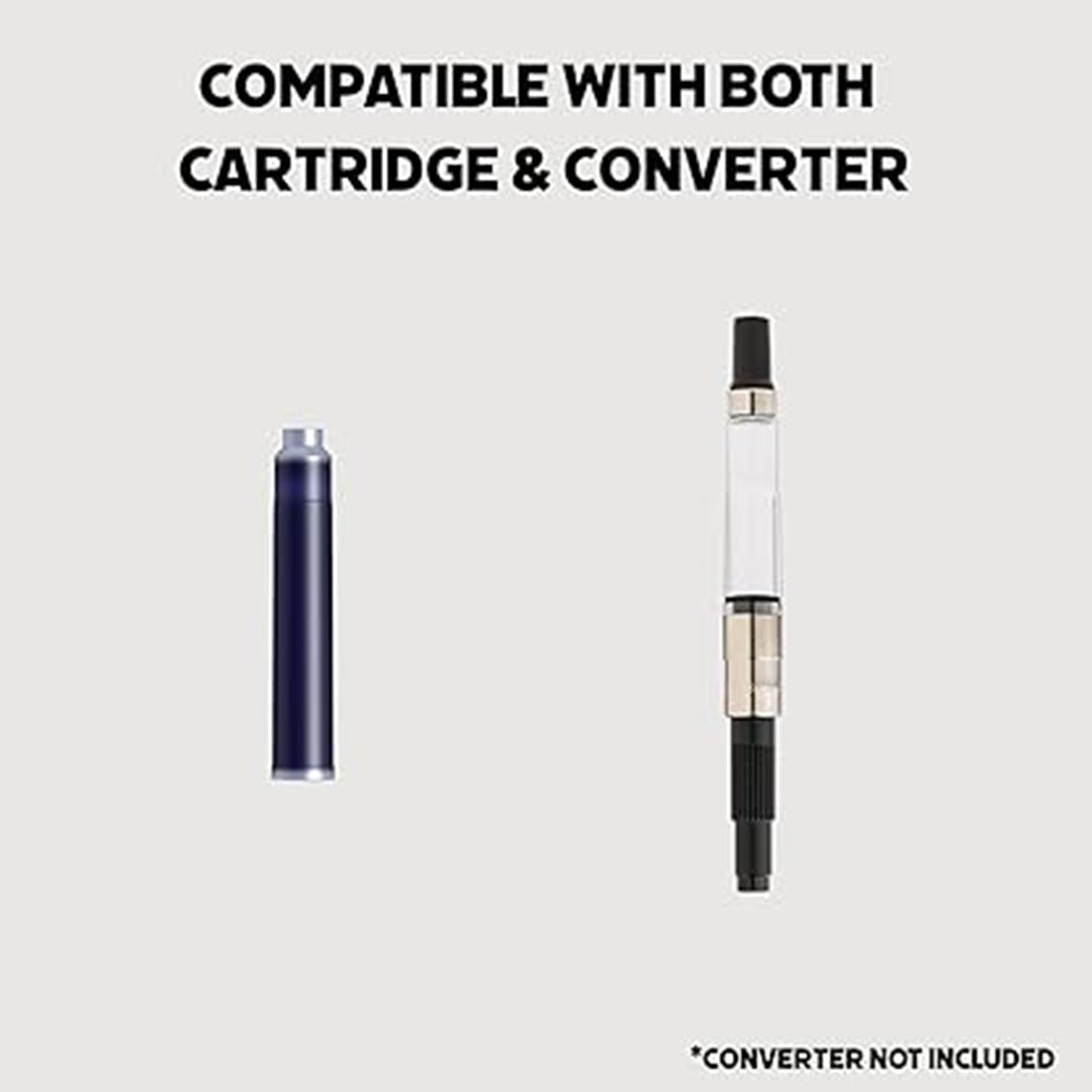 Scrikss Primeo Medium Nib Fountain Pen | 3 Cartridges Included | Stainless Steel Nib &amp; ABS Body | Grey | in Blister Pack - penpencilink