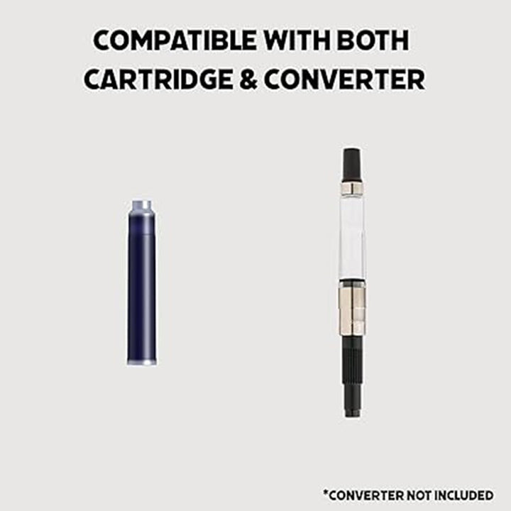 Scrikss Primeo Medium Nib Fountain Pen | 3 Cartridges Included | Stainless Steel Nib &amp; ABS Body | Grey | in Blister Pack - penpencilink