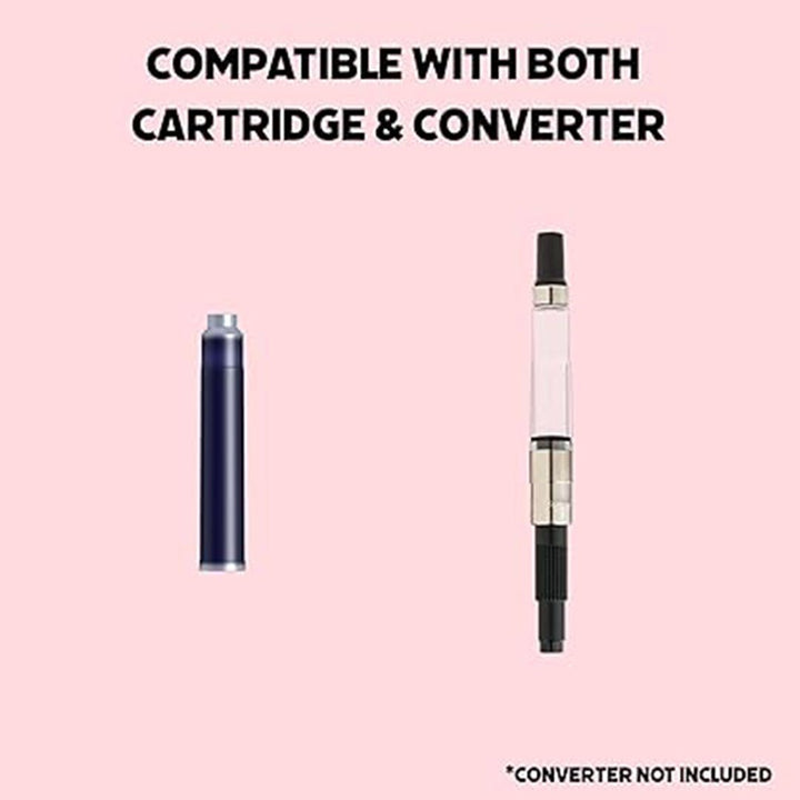 Scrikss Primeo Medium Nib Fountain Pen | 3 Cartridges Included | Stainless Steel Nib &amp; ABS Body | Pink | in Blister Pack - penpencilink