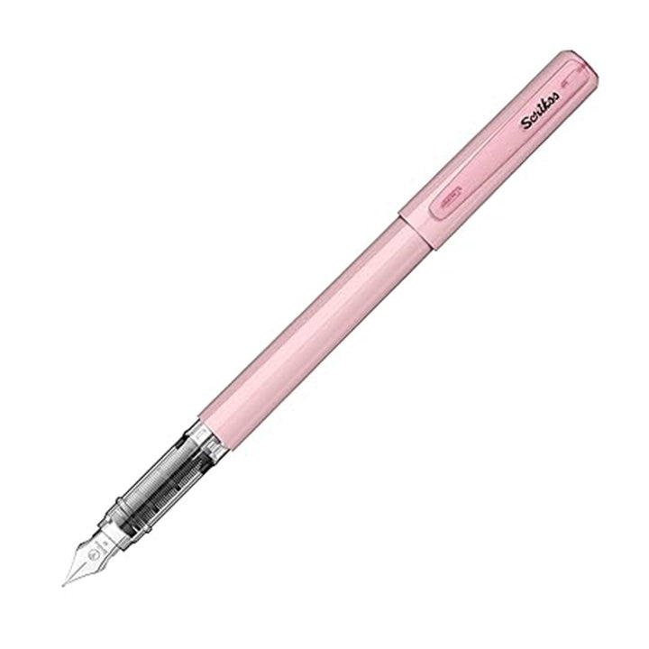 Scrikss Primeo Medium Nib Fountain Pen | 3 Cartridges Included | Stainless Steel Nib &amp; ABS Body | Pink | in Blister Pack - penpencilink