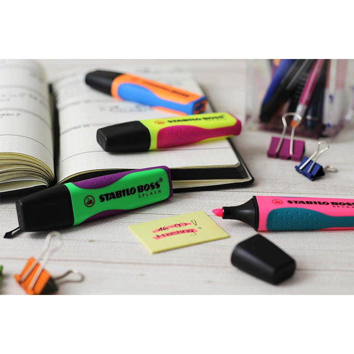 Stabilo | Boss Highlighter Pen| Splash Series | Fluorescent Green | 1 Piece - Aarcaai