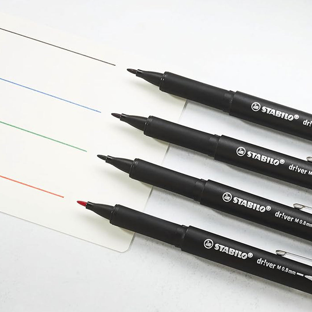 Stabilo | dr!ver Series | Premium Fineliner | 0.8mm | Medium | Red