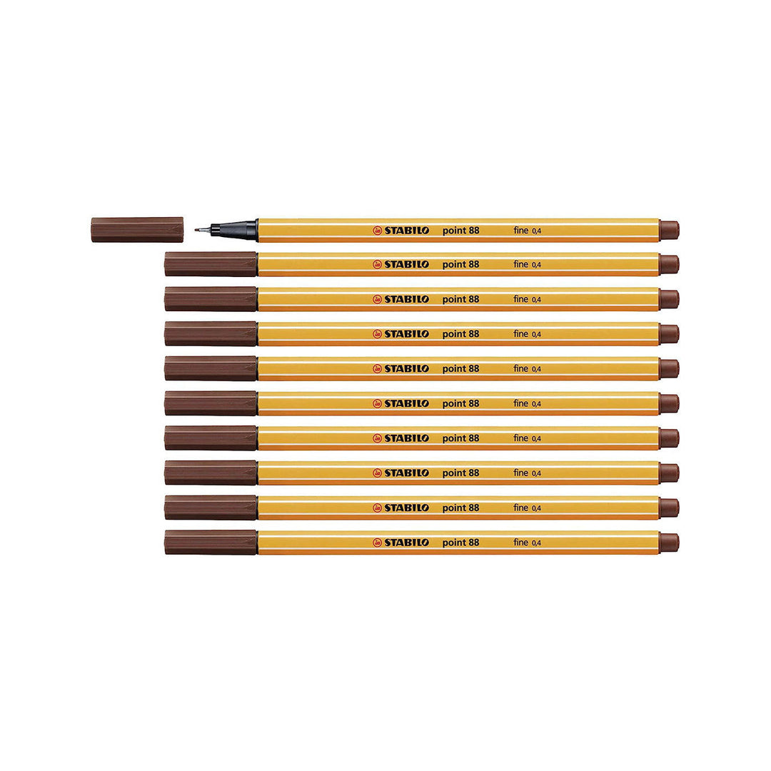 Stabilo | Point 88 | Fineliner | Brown | Pack Of 10