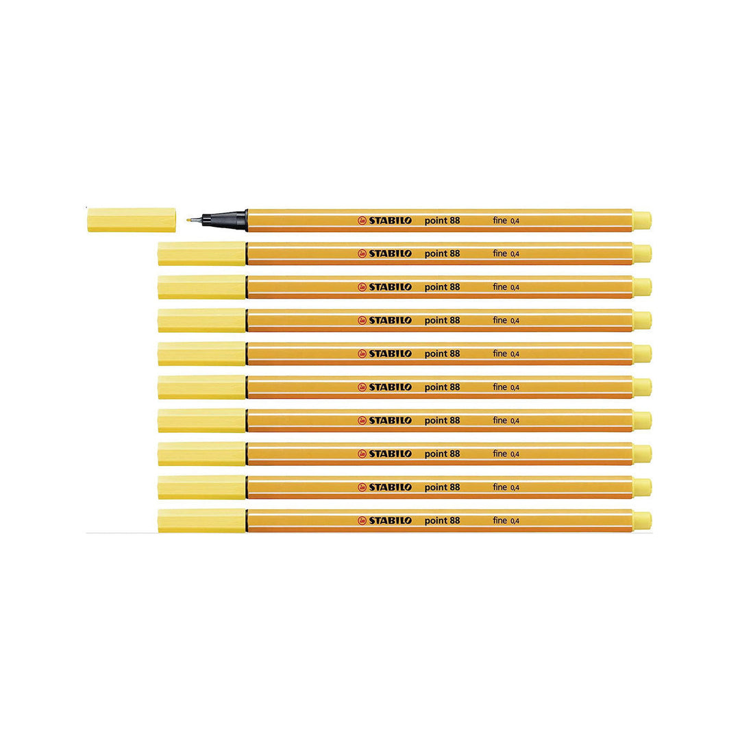 Stabilo | Point 88 | Fineliner | Yellow | Pack Of 10