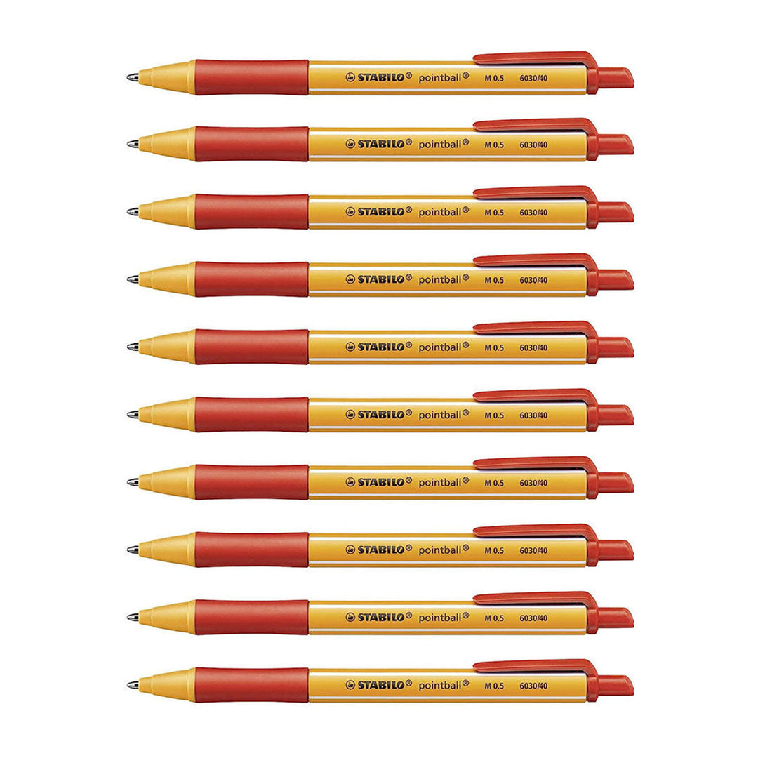 Stabilo Pointball Ballpoint Pen Red – 10 Pcs