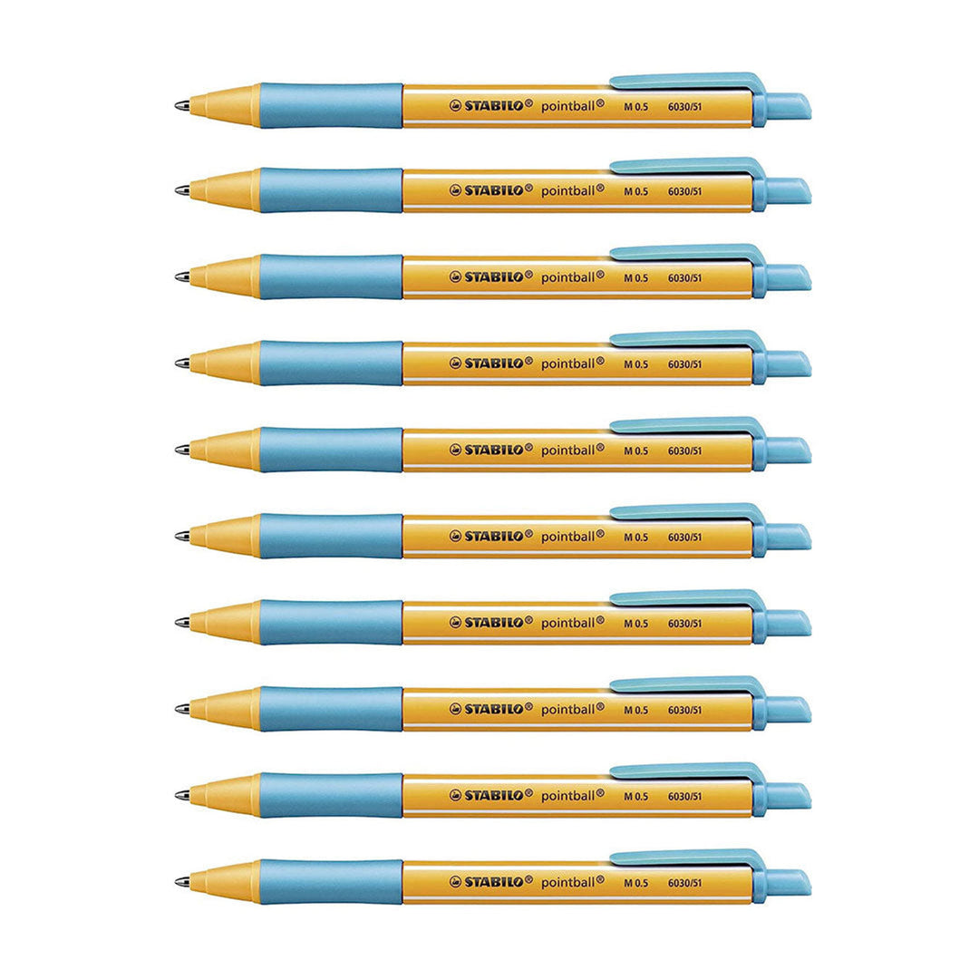 Stabilo Pointball Ballpoint Pen Turquoise – 10 Pcs