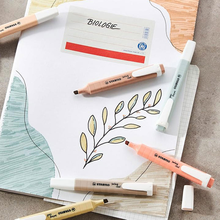 Stabilo | Swing Cool | Nature Colors | Umber | Pack Of 10 | Highlighter Pen