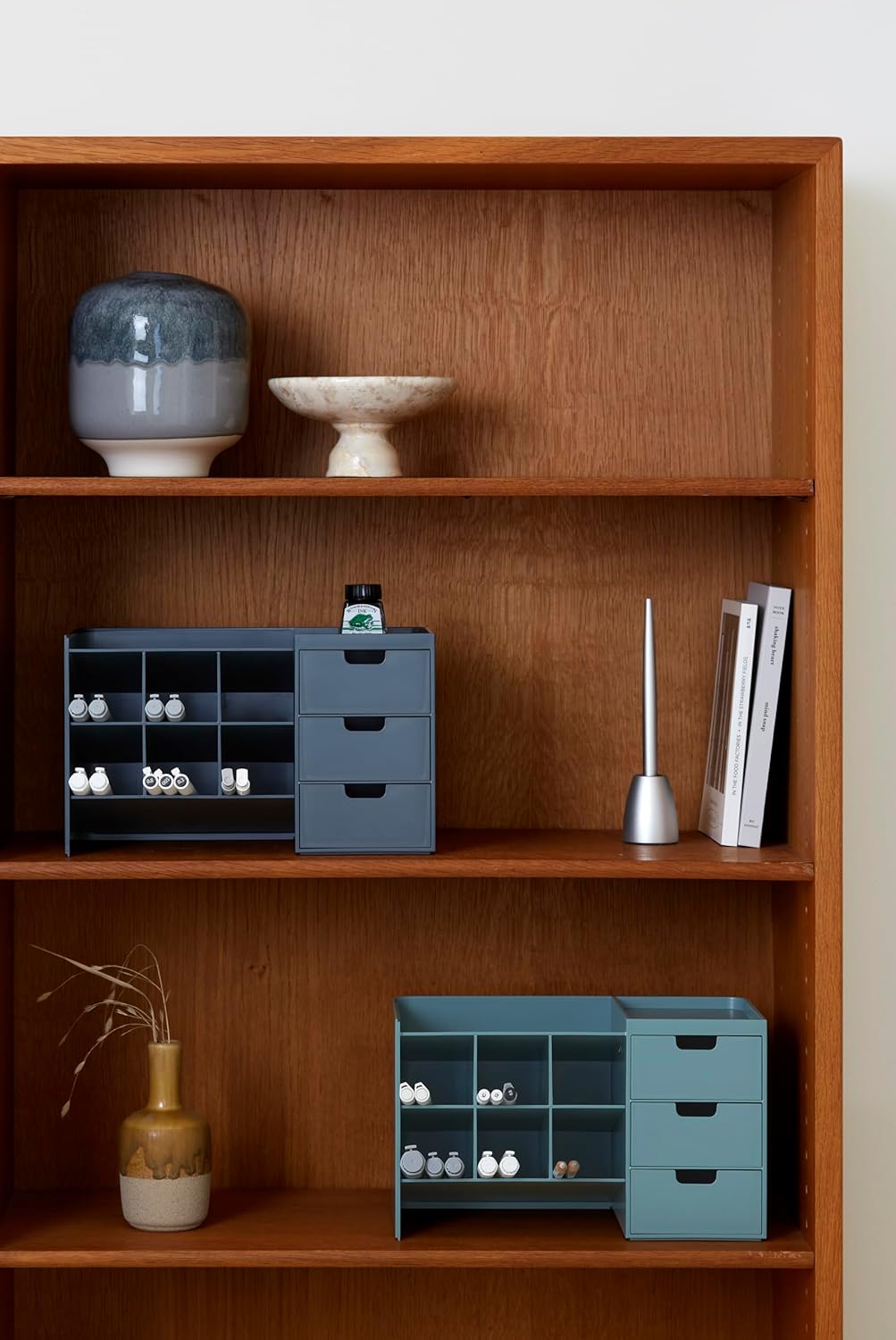 Sysmax Hive Stack Modular Desk Organizer with 3 Drawers – Persian Blue - Aarcaai
