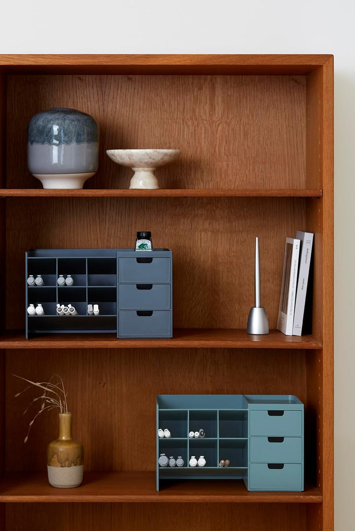 Sysmax Hive Stack Modular Desk Organizer with 3 Drawers – Persian Blue - Aarcaai