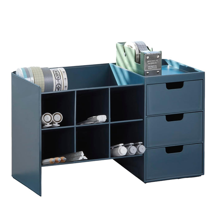 Sysmax Hive Stack Modular Desk Organizer with 3 Drawers – Persian Blue - Aarcaai