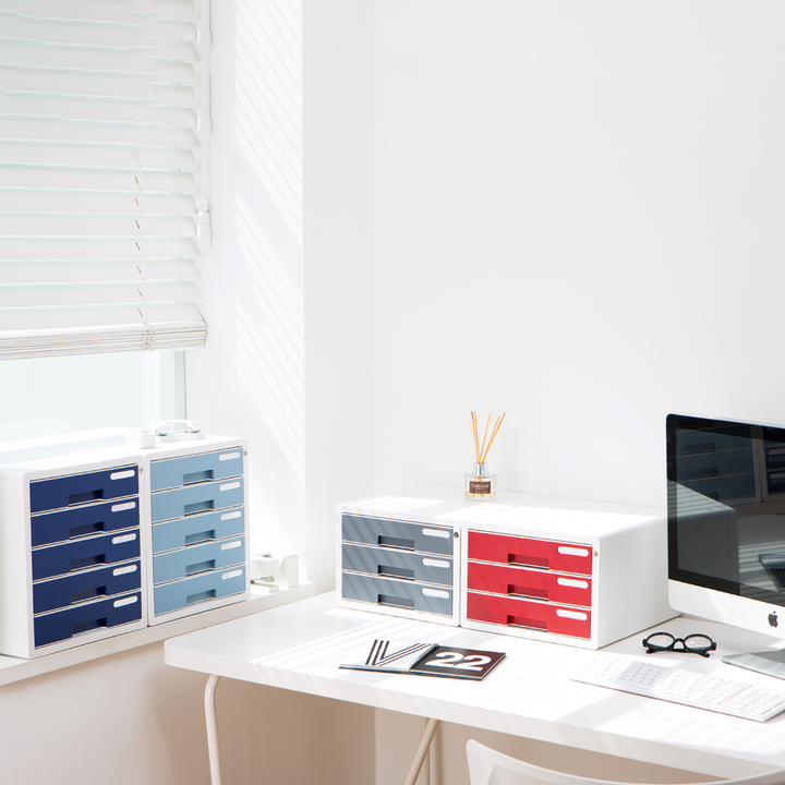 Sysmax | Lockable File Cabinet | 5 Drawers | Navy Blue|Deluxe Color | For Office School  &amp; Hospital