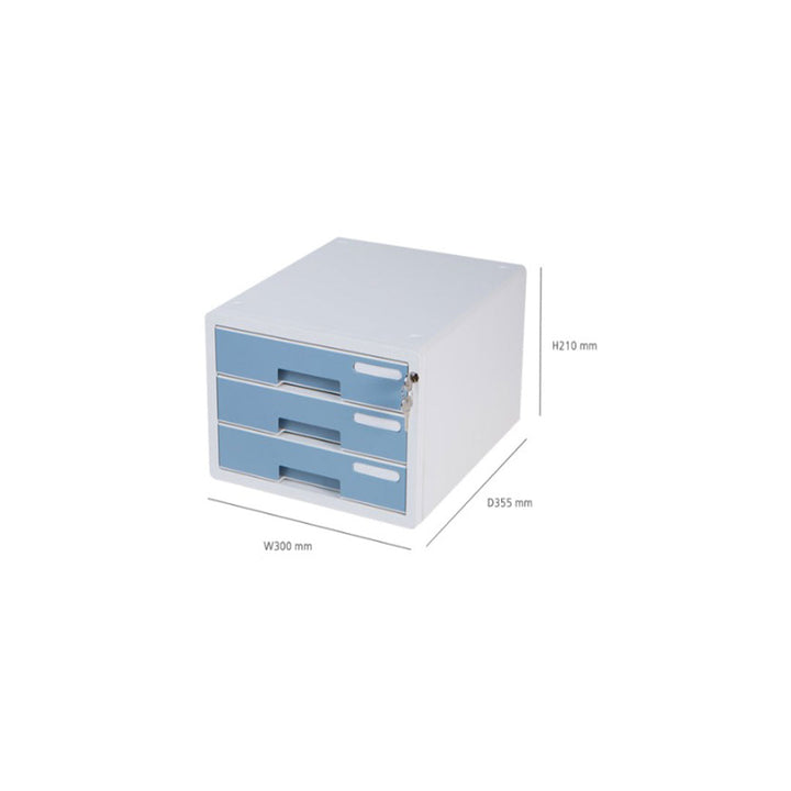Sysmax | Lockable File Cabinet | 3 Drawers | Grey|Deluxe Color | For Office School  &amp; Hospital