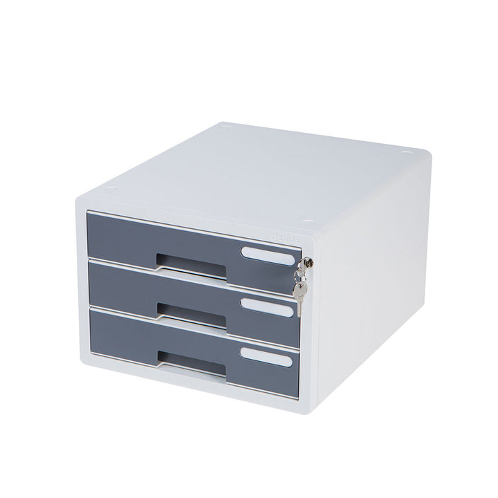 Sysmax | Lockable File Cabinet | 3 Drawers | Grey|Deluxe Color | For Office School  &amp; Hospital