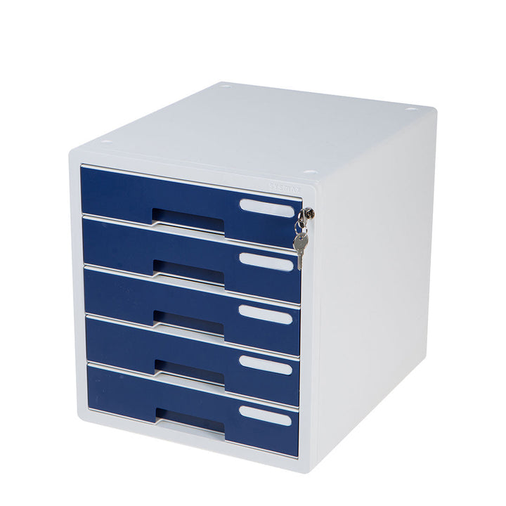 Sysmax | Lockable File Cabinet | 5 Drawers | Navy Blue|Deluxe Color | For Office School  &amp; Hospital