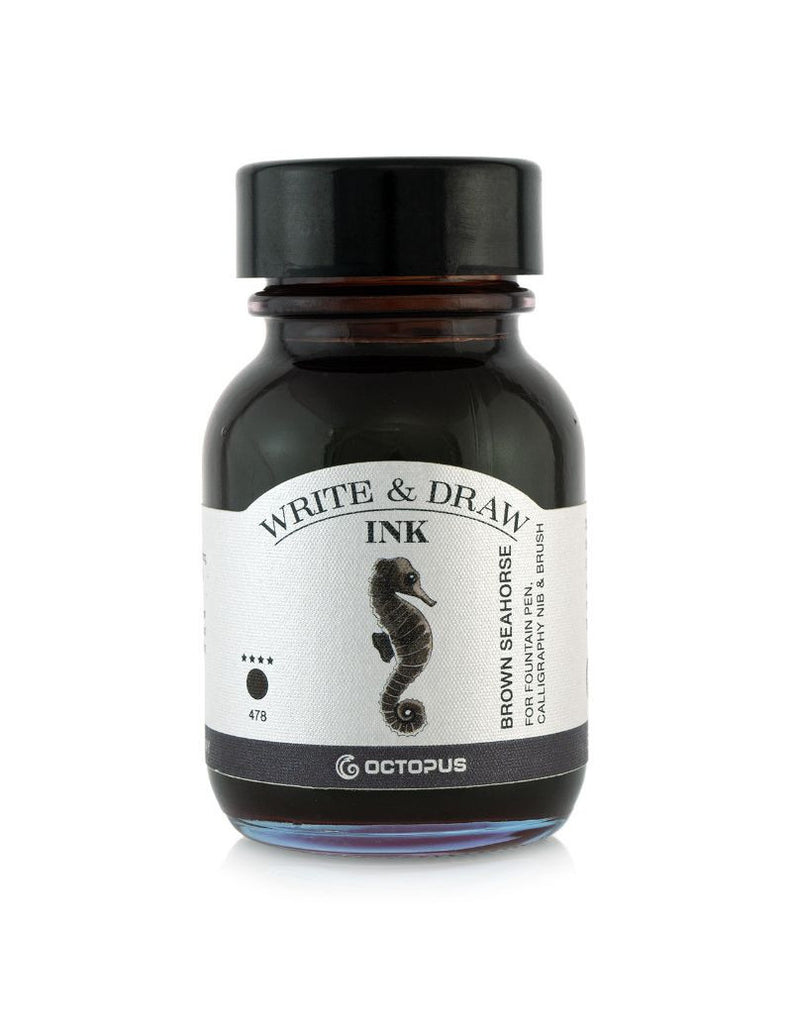 Octopus Write Draw Ink Brown Seahorse