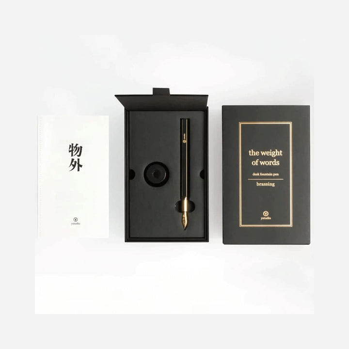 Ystudio Classic Revolve Desk Fountain Pen – Brassing Black