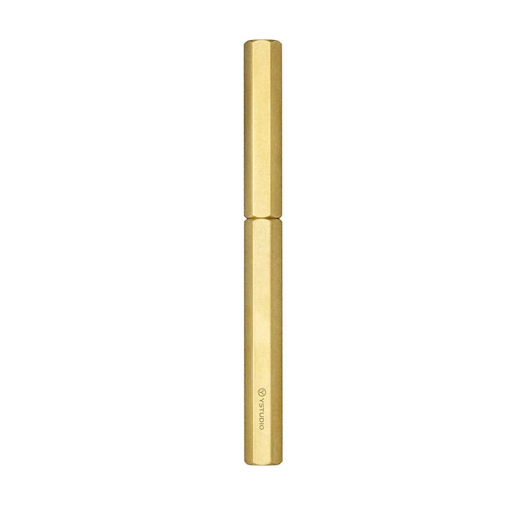 Ystudio Classic Revolve - Fountain Pen Brass Hexogon | Medium Nib