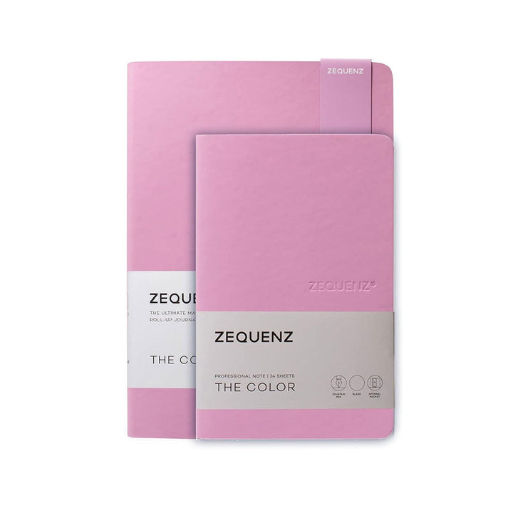 Zequenz A5 &amp; A6- Lilac Notebook Set Dotted Acid Free Paper 200 Pages Each 80GSM 360 Degree Flexibility 100% Handmade Fountain Pen Friendly Color Series Pack of 2 Notebooks