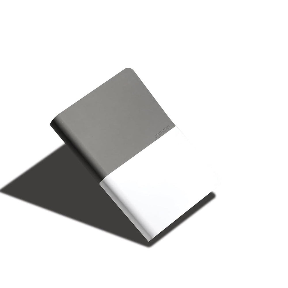 Zequenz A6 Size Silver Grey Notebook Squared & Blank Acid Free Paper 200 Pages each Ruling 400 Pages 70GSM 360 Degree Flexibility 100% Handmade PU and White paper Basic Plus Series - penpencilink