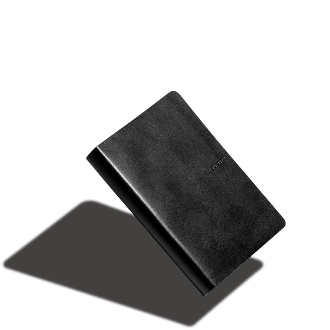 Zequenz B6 Ruled Notebook – Black | Roll - up journal | 200 Sheets, 70 GSM | 360° Flexible Soft Cover| Classic Signature Series - Aarcaai