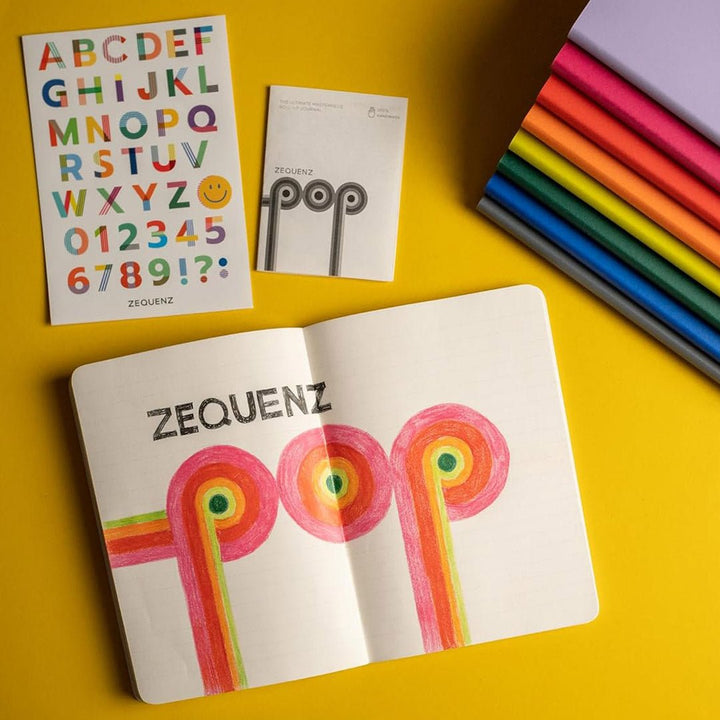 Zequenz B6 Size Notebook Set Pack of 4 Ruled Lined Paper 120 Pages Each 80GSM 360 Degree Flexibility 100% Handmade Fountain Pen Friendly POP Series Pink Orange Yellow Purple - Aarcaai
