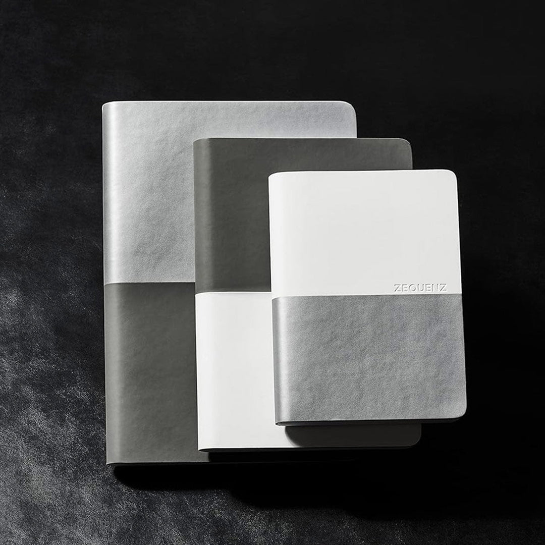 Zequenz Basic+ A6 Squared and Blank Notebook - Black Grey