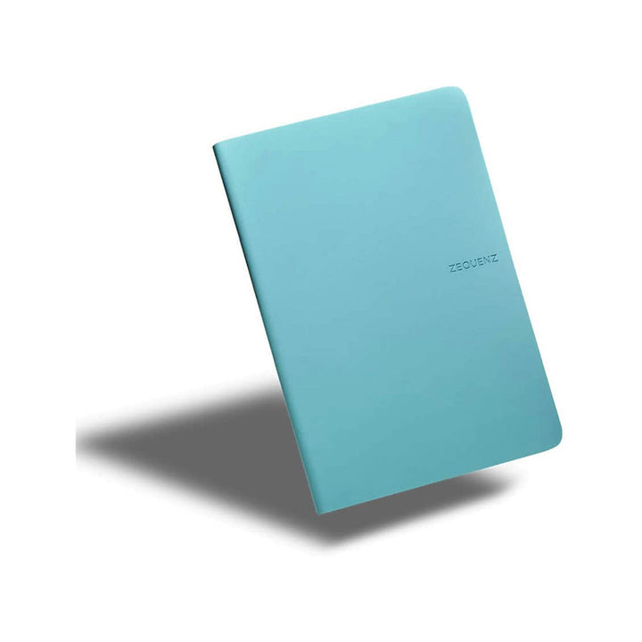 Zequenz A5 Size Turquoise Blue Slim Notebook Squared Acid Free Paper 200 Pages 80GSM 360 Degree Flexibility 100% Handmade Fountain Pen Friendly Color Series Bookmark Included