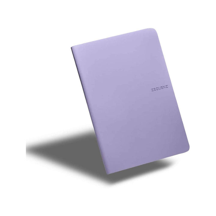 Zequenz A5 Size Lavender Purple Slim Notebook Squared Acid Free Paper 200 Pages 80GSM 360 Degree Flexibility 100% Handmade Fountain Pen Friendly Color Series Bookmark Included