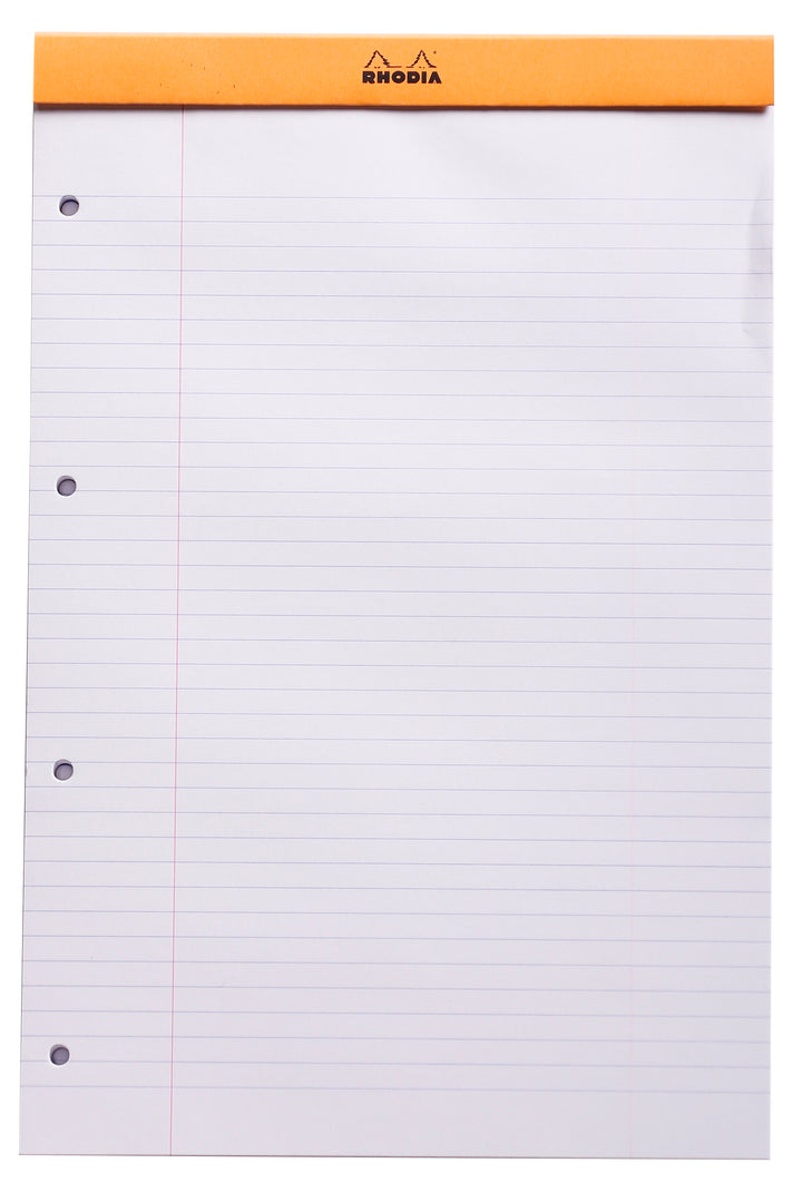 Rhodia Basics Four Punched Stapled Lined Notepad - A4+