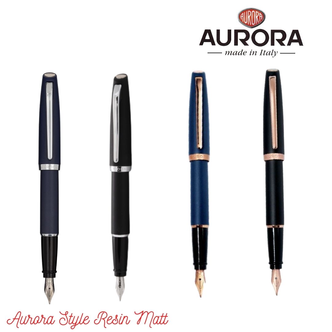 Aurora 88-Penna stilografica, in resina, colore: nero, con finiture in oro, 801-F Aurora 88-Penna stilografica, in resina, colore: nero, con finiture in oro, 801-F