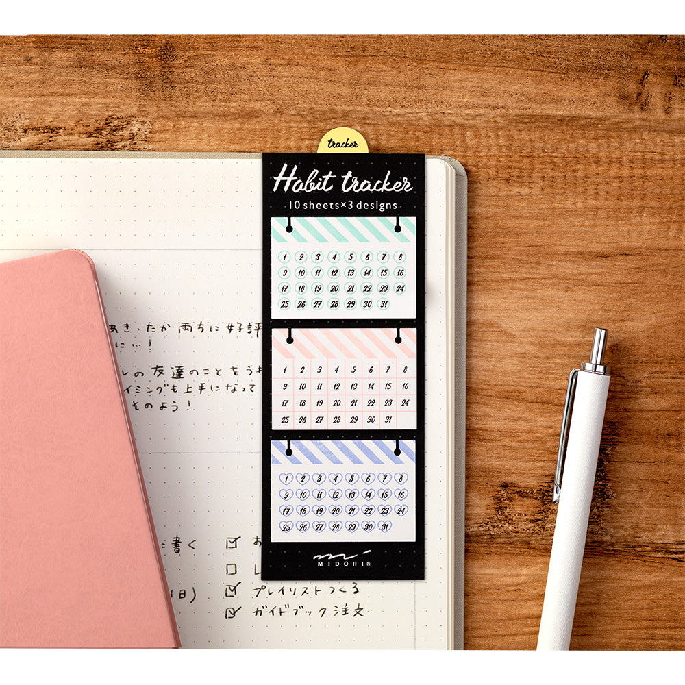 Midori Sticky Notes Journal Habit Ribbon