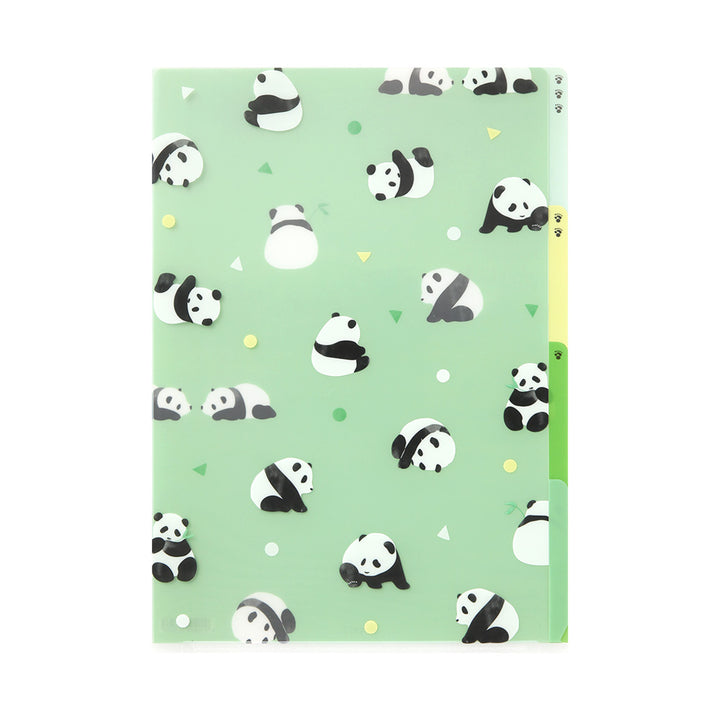 Midori 3 Pockets Clear A4 Folder - Panda