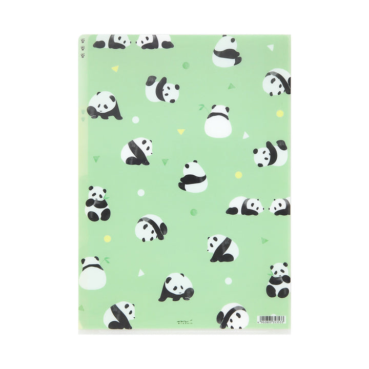 Midori 3 Pockets Clear A4 Folder - Panda