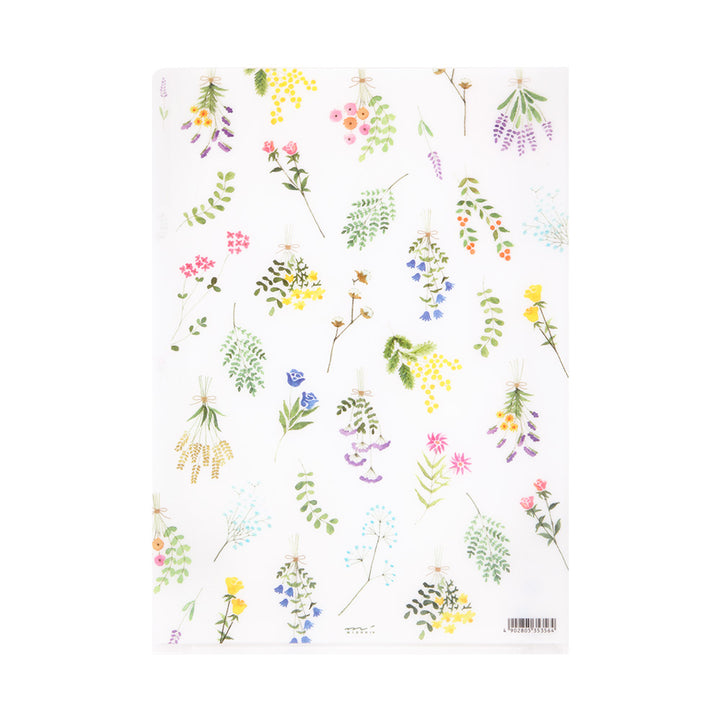 Midori 3 Pockets Clear A4 Folder - Dried Flower